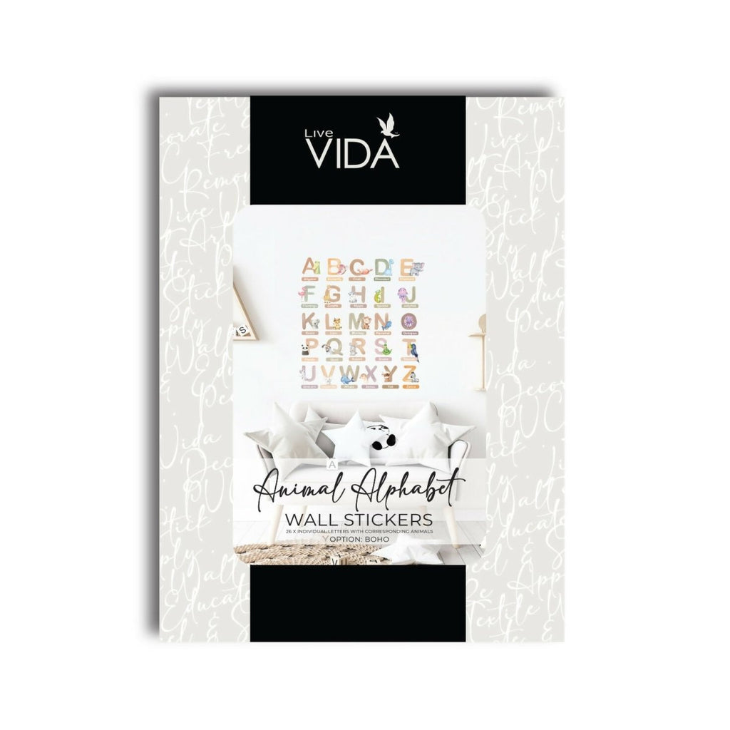Live Vida Alphabet Wall Stickers with Animal Figures 26 pcs
