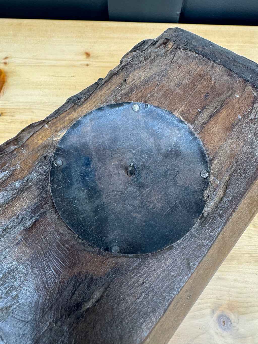 Rustic Reclaimed Wood Candle Holder | Antique Farmhouse Decor Stand