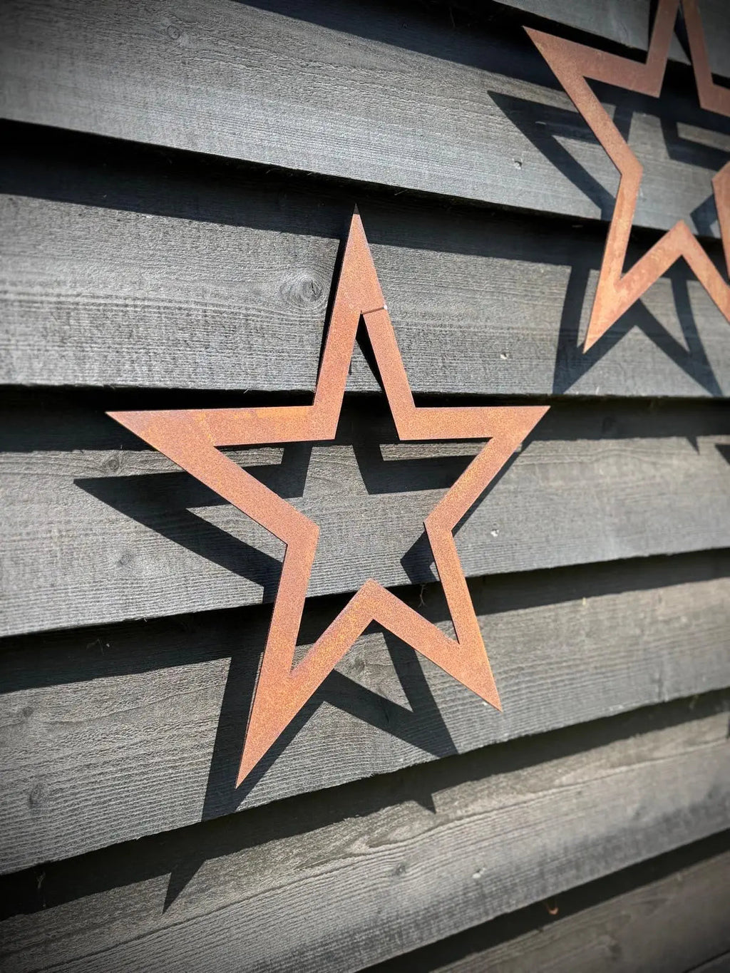 Rustic Warehouse Norfolk | Set of 3 Rusty Metal Stars Garden Wall Art