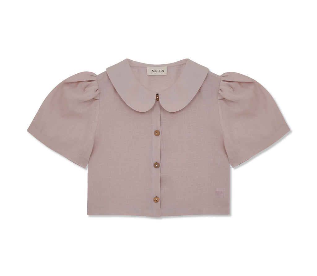 Frances Linen Cropped Blouse  - Primrose - Delivery from June 2026