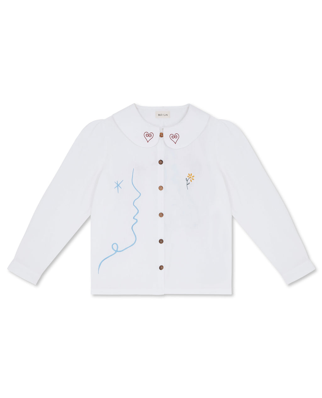 OLALA Embroidered Claudine Linen Blouse - White  x Laetitia Rouget - Delivery from June 2026