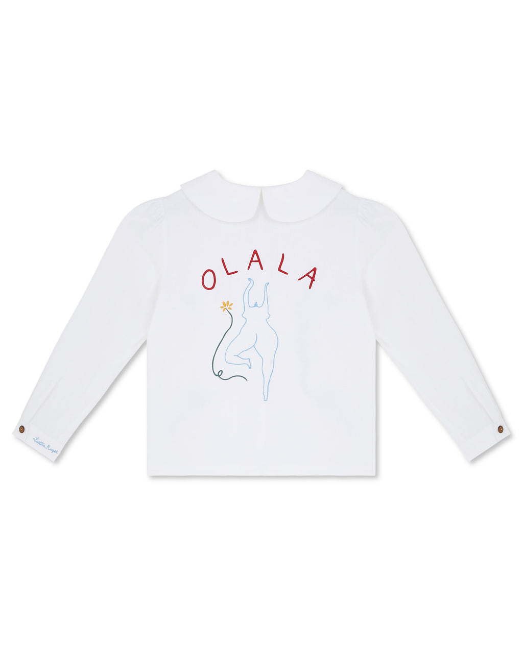 OLALA Embroidered Claudine Linen Blouse - White  x Laetitia Rouget - Delivery from June 2026