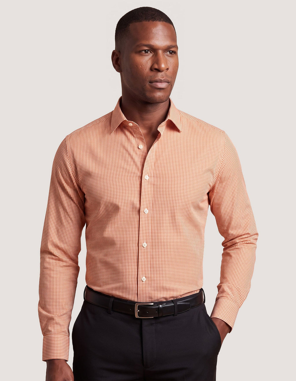 Orange Mini Check Shirt