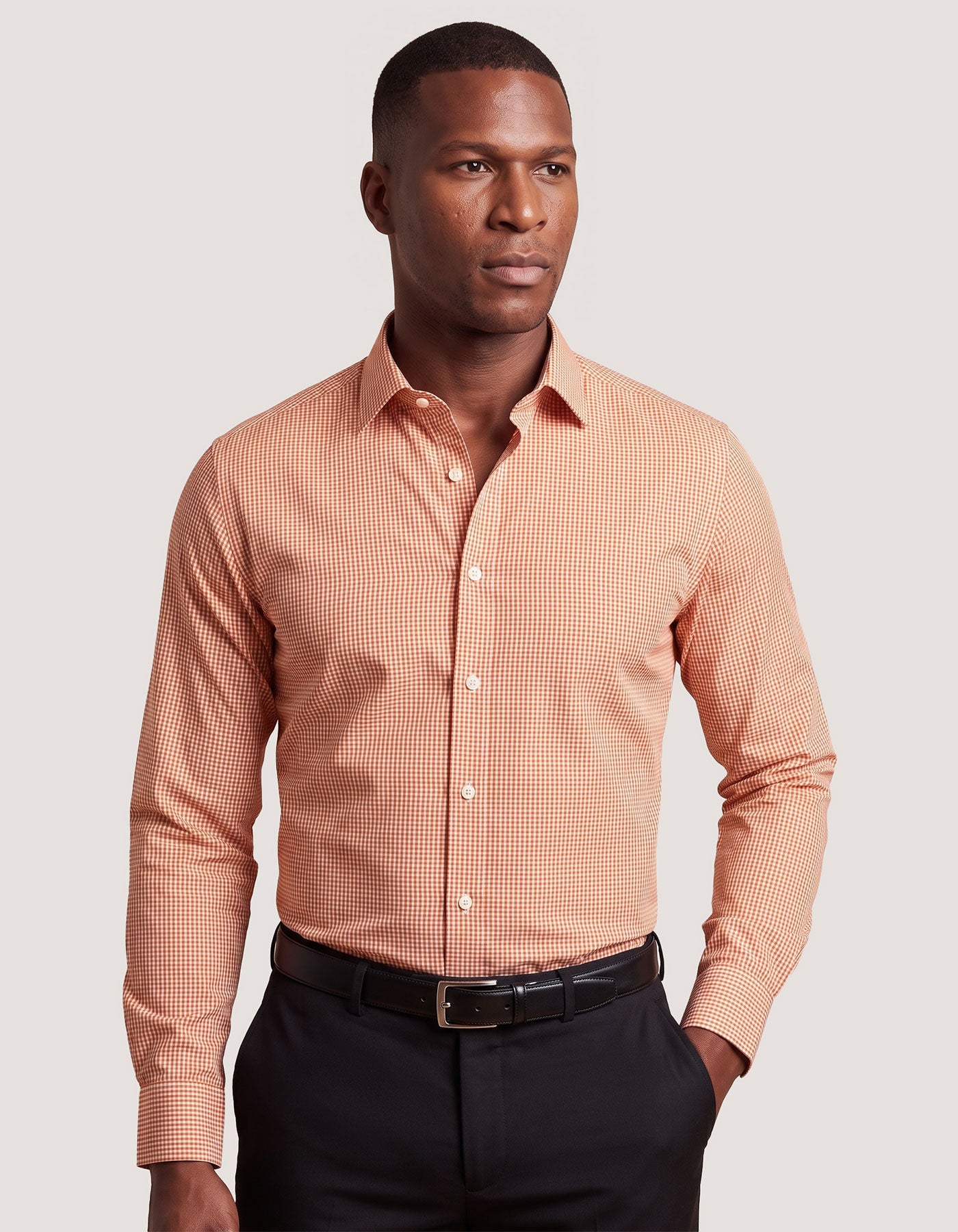 Orange Mini Check Shirt