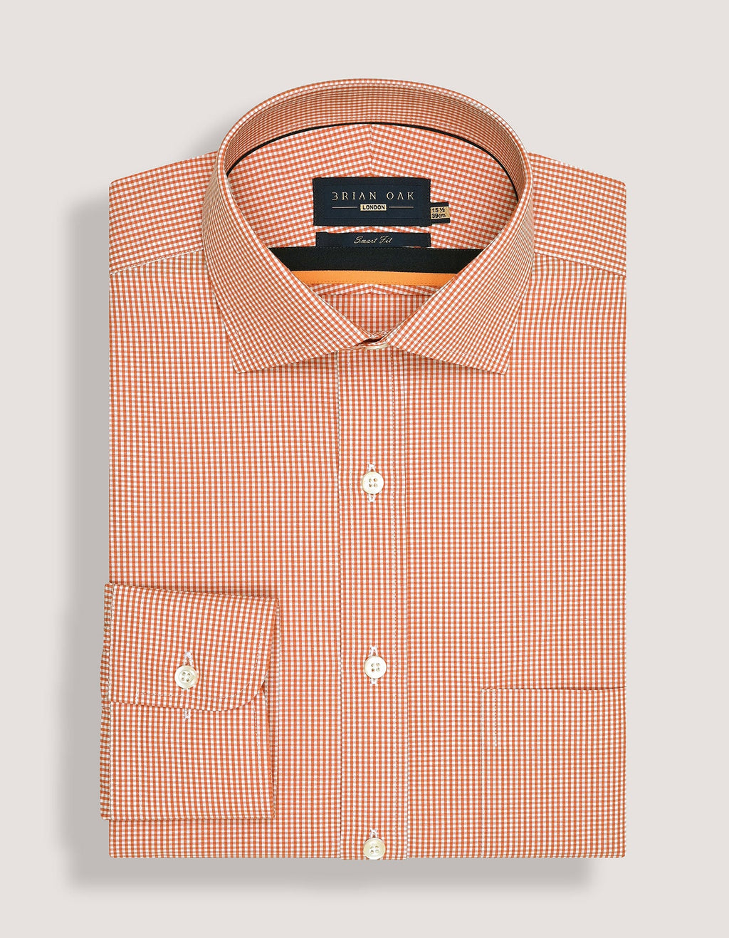 Orange Mini Check Shirt