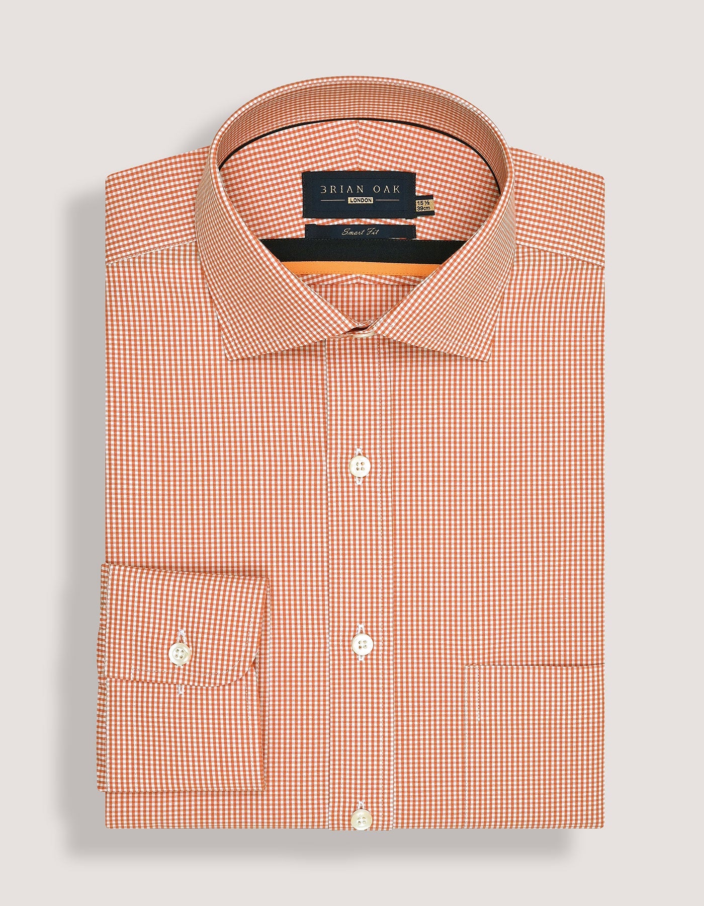 Orange Mini Check Shirt