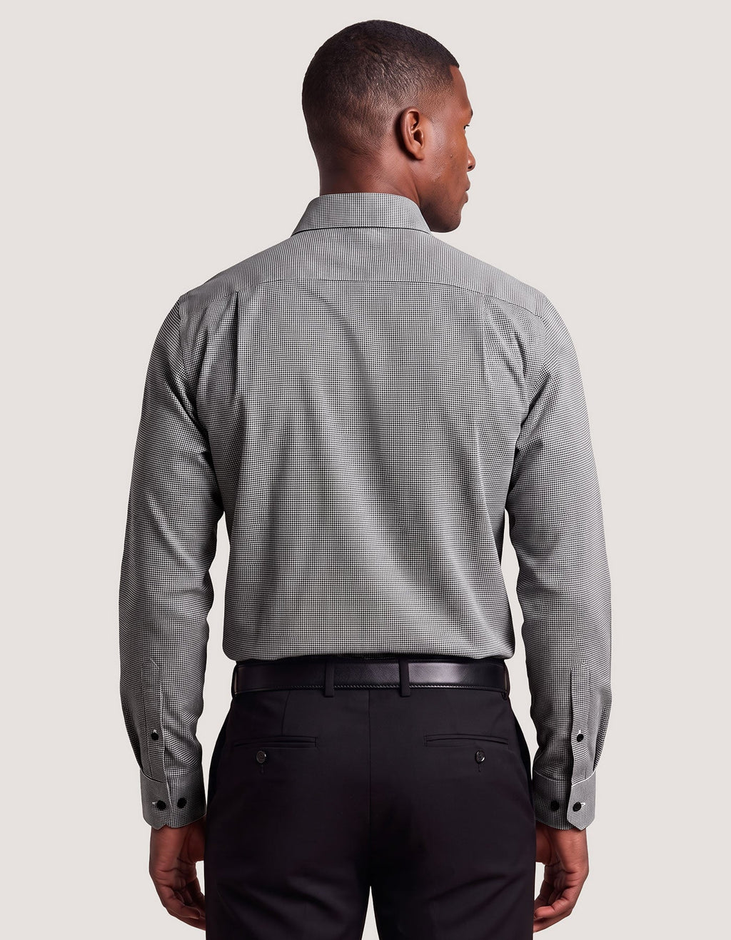 Black Houndstooth Check Shirt