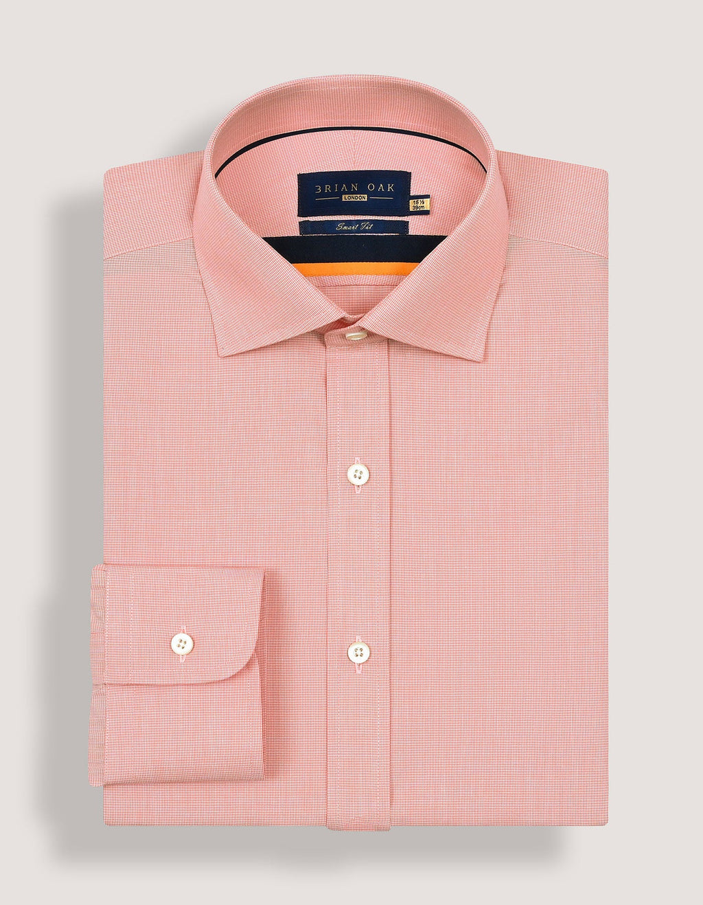 Light Orange Houndstooth Check Shirt