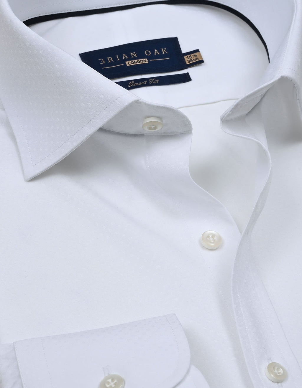 White Self Textured Smart Shirt