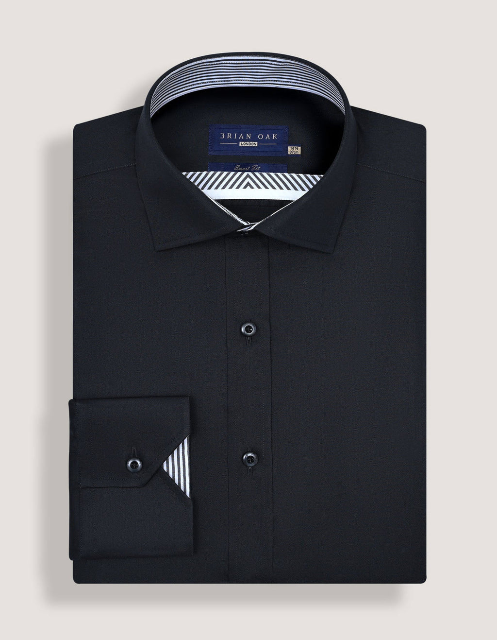 Easy Care Designer Black Satin Shirt