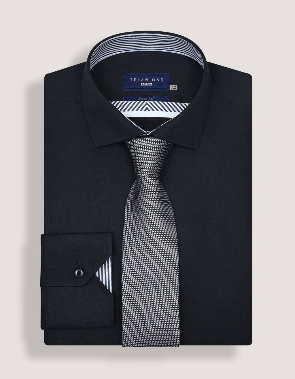 Easy Care Designer Black Satin Shirt