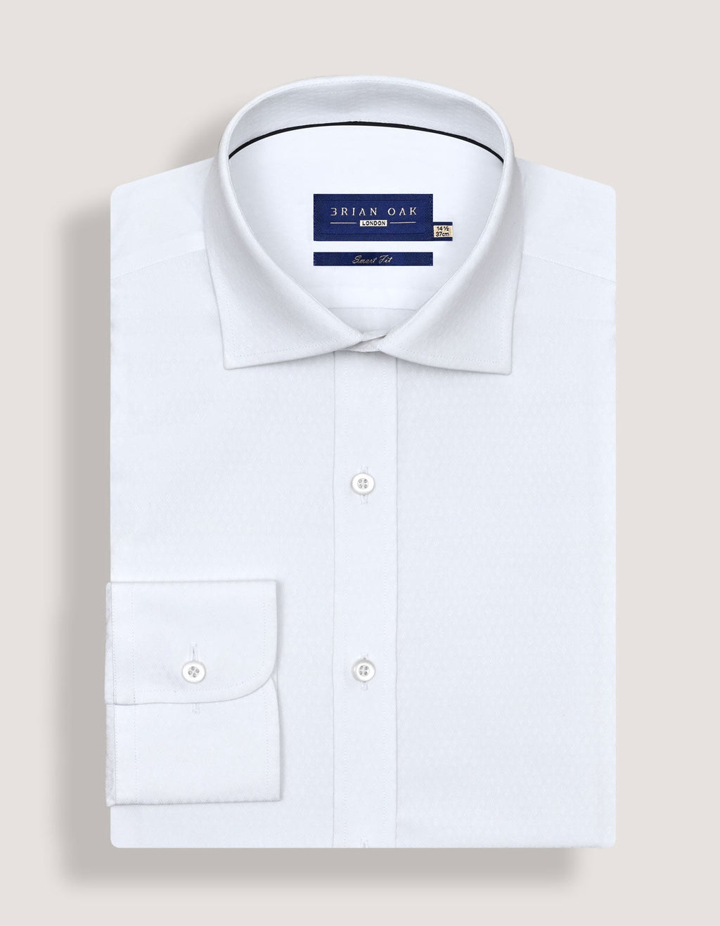 Self Textured White Formal Shirt