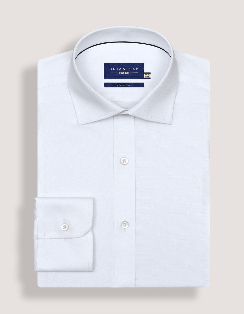White Self Textured Formal Shirt