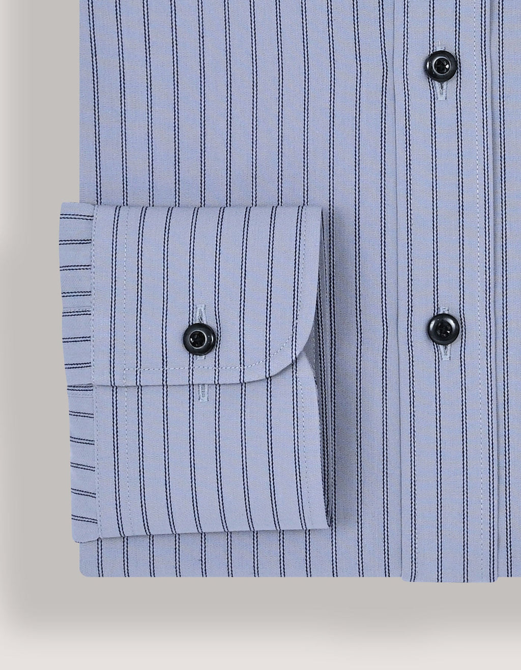 Navy Striped Grey Dress Shirt