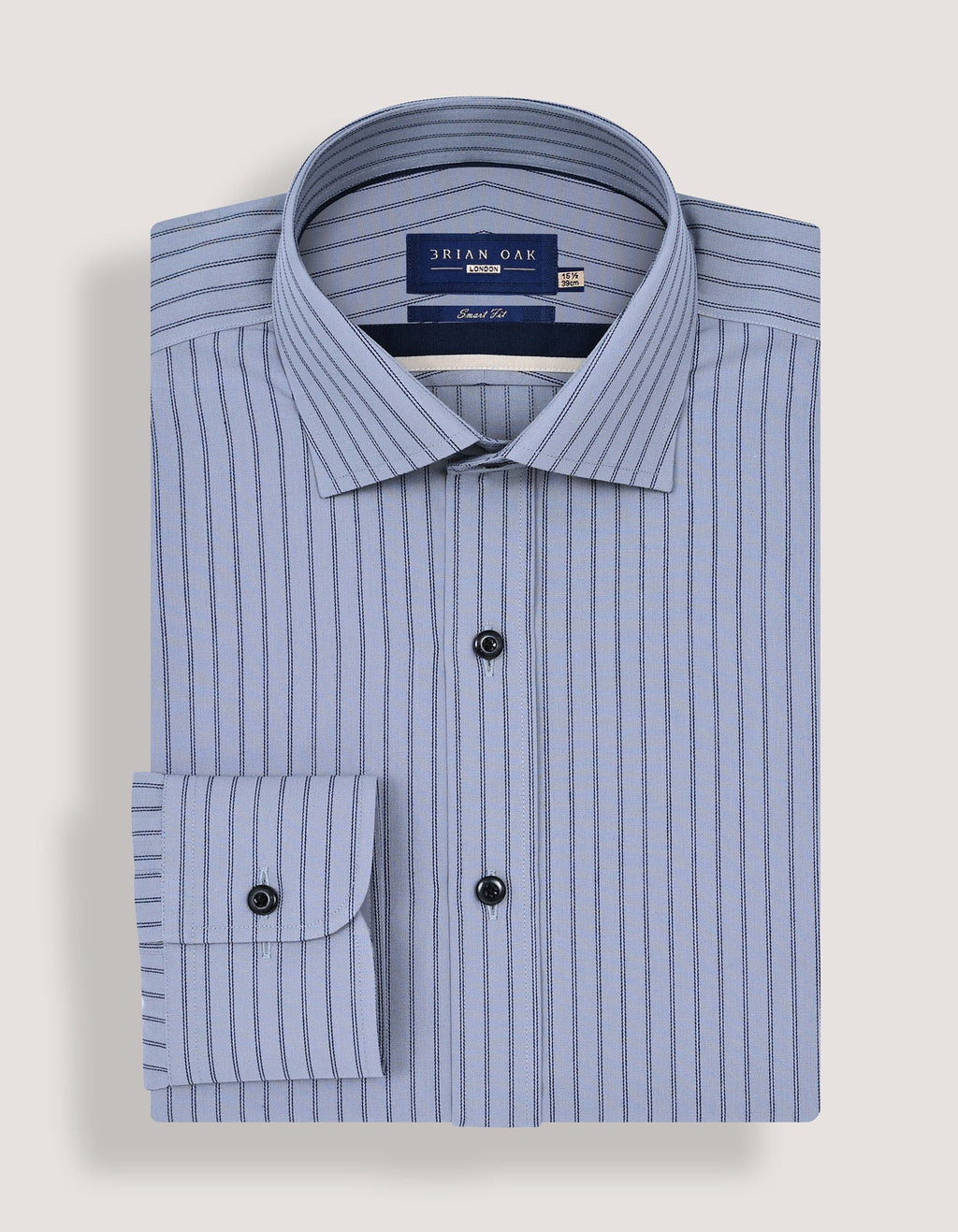 Navy Striped Grey Dress Shirt