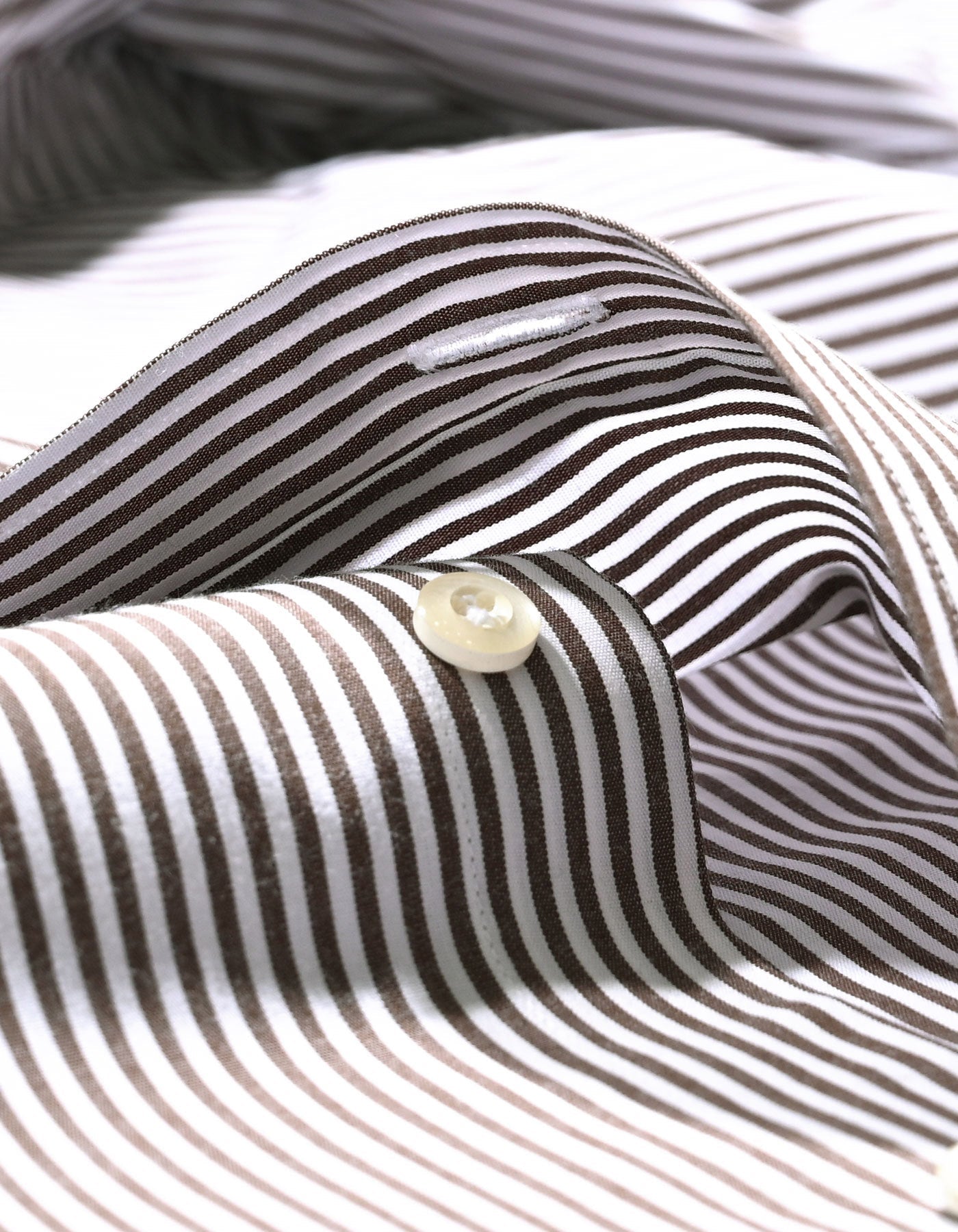 Brown & White Striped Formal Shirt
