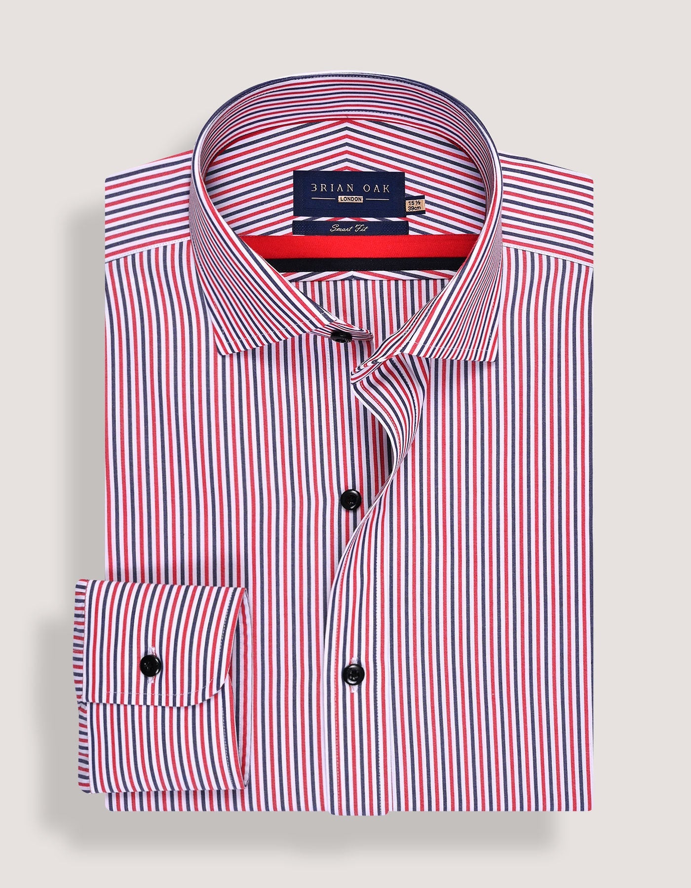 Contrast Red & Blue Striped Formal Shirt
