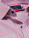 Contrast Red & Blue Striped Formal Shirt