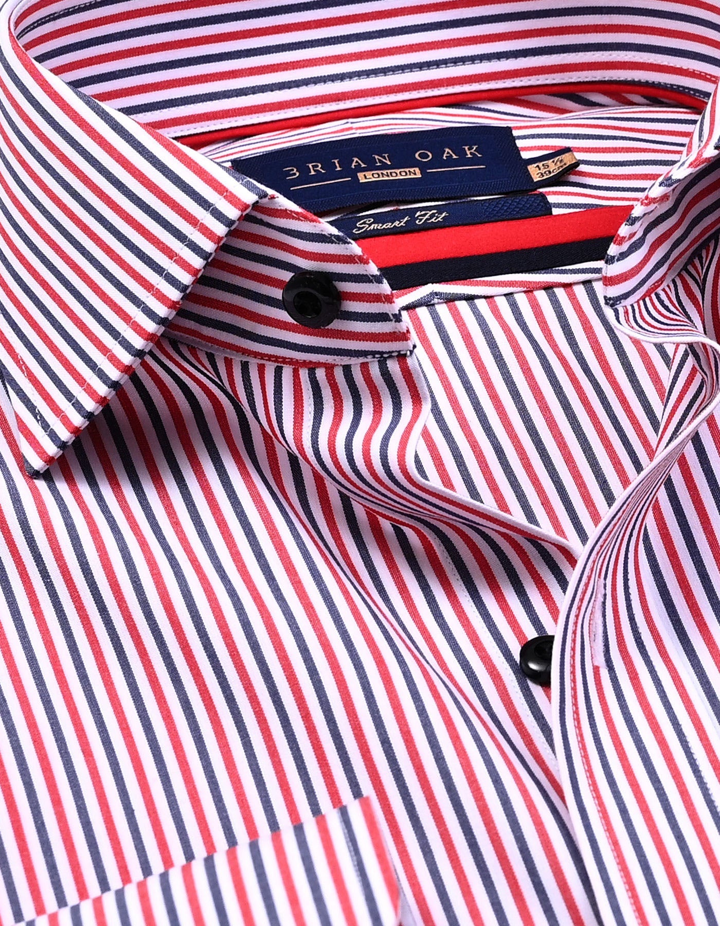 Contrast Red & Blue Striped Formal Shirt