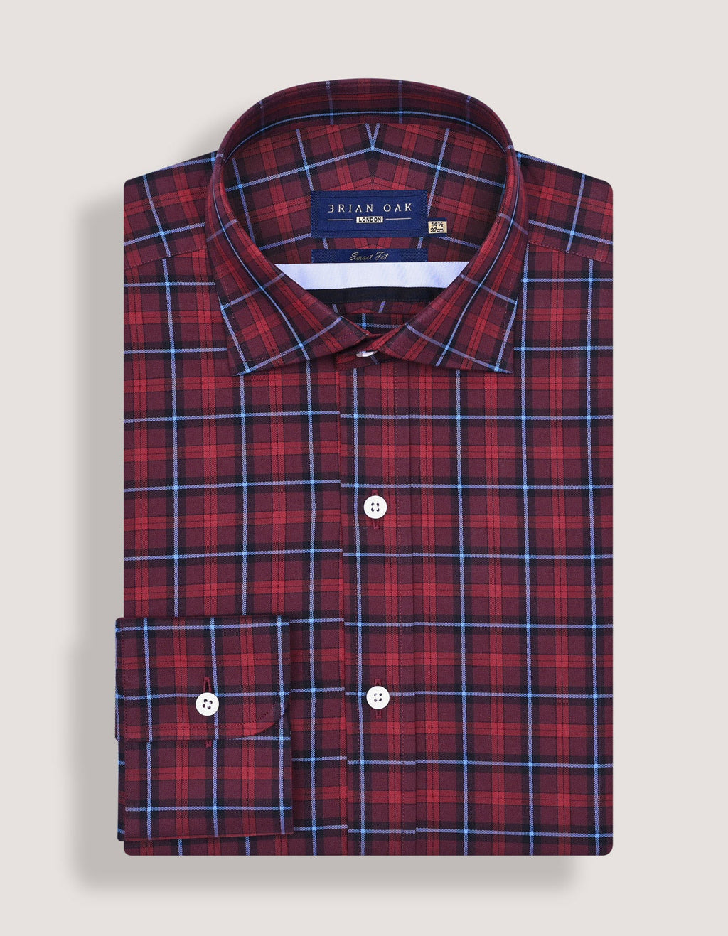 Checkered Dress Shirt – Maroon