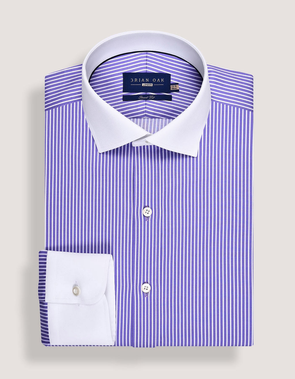 Violet Stripe Shirt with Contrast Collar