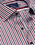 Maroon Striped Cotton Dress Shirt
