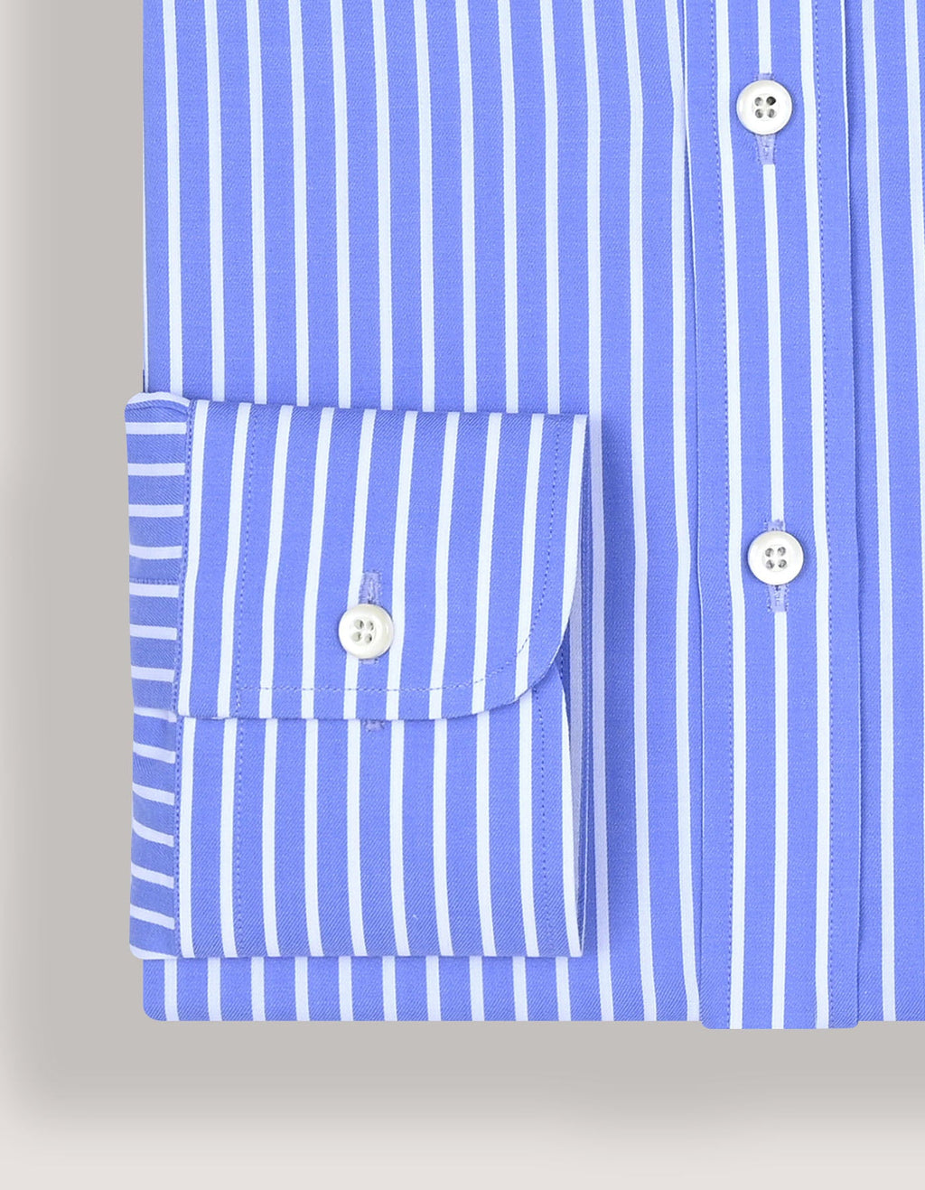 Sky Blue Striped Cotton Dress Shirt