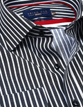 Black Striped Cotton Dress Shirt