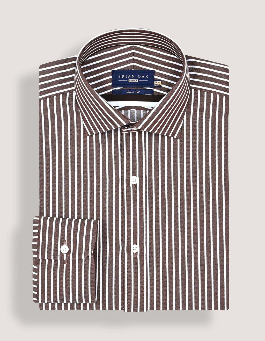 Smart Fit Brown Striped Shirt