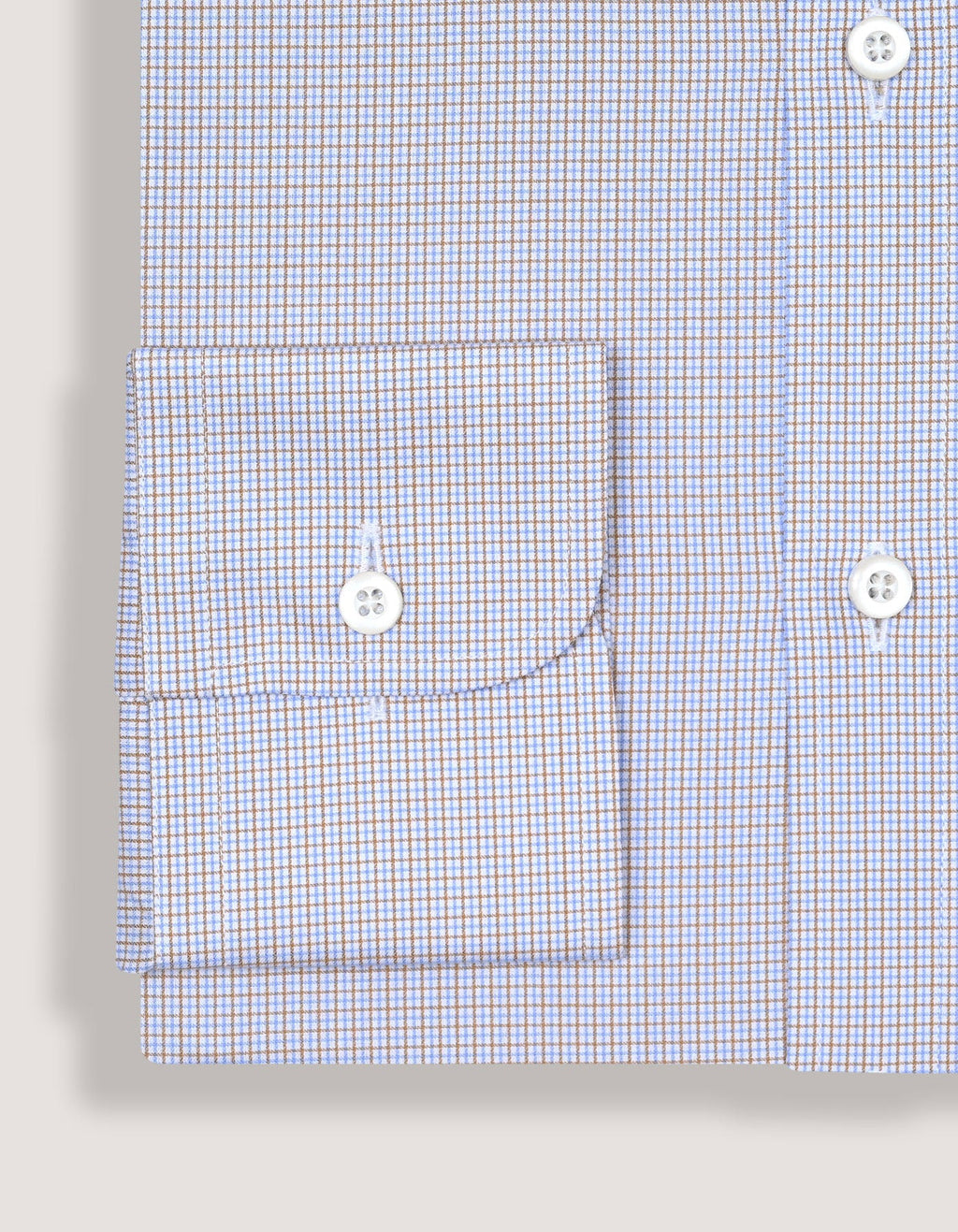 Light Brown Checkered Dress Shirt