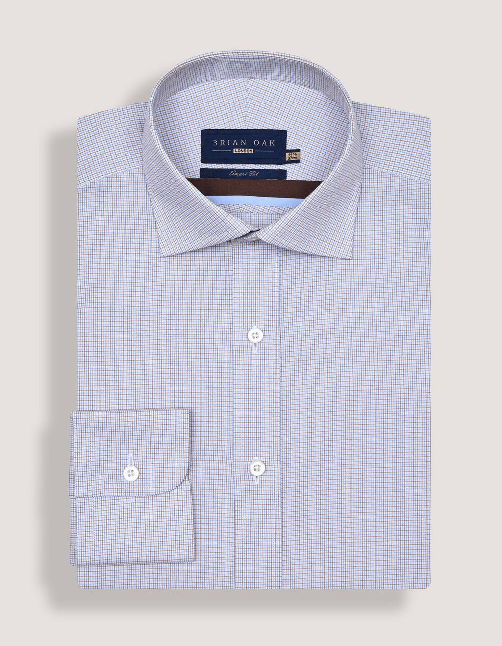 Light Brown Checkered Dress Shirt