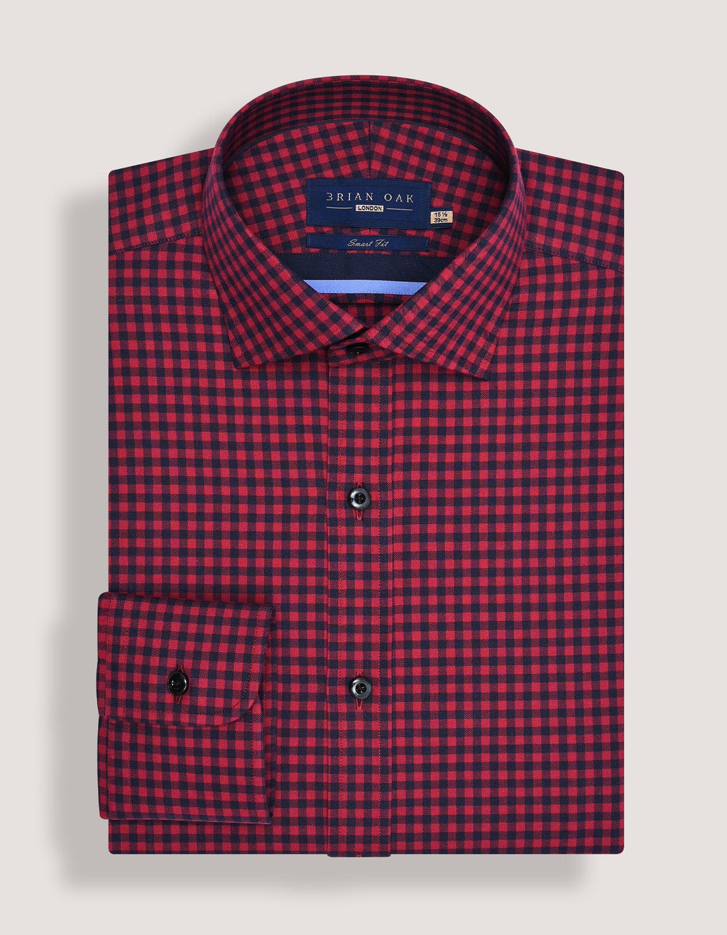 Easy Iron Maroon Gingham Check Shirt
