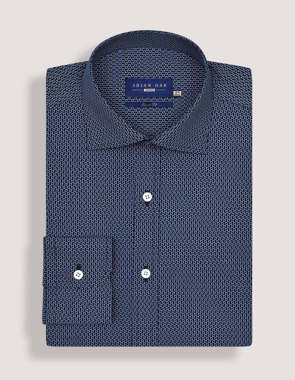 Patterned Dress Shirt – Navy Blue