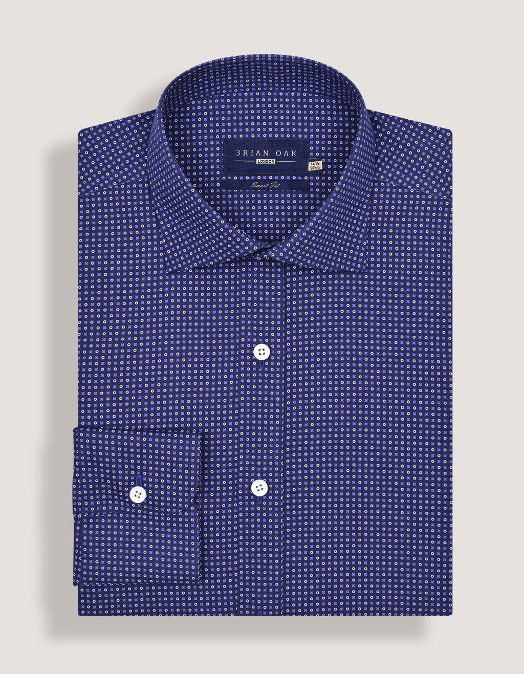 Easy Care Patterned Shirt – Egyptian Blue