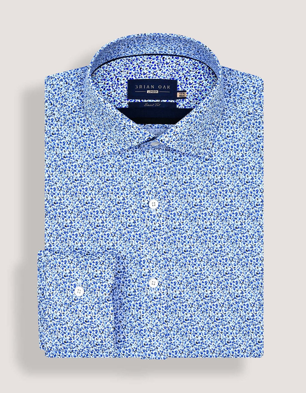 Blue Speckle Print Dress Shirt