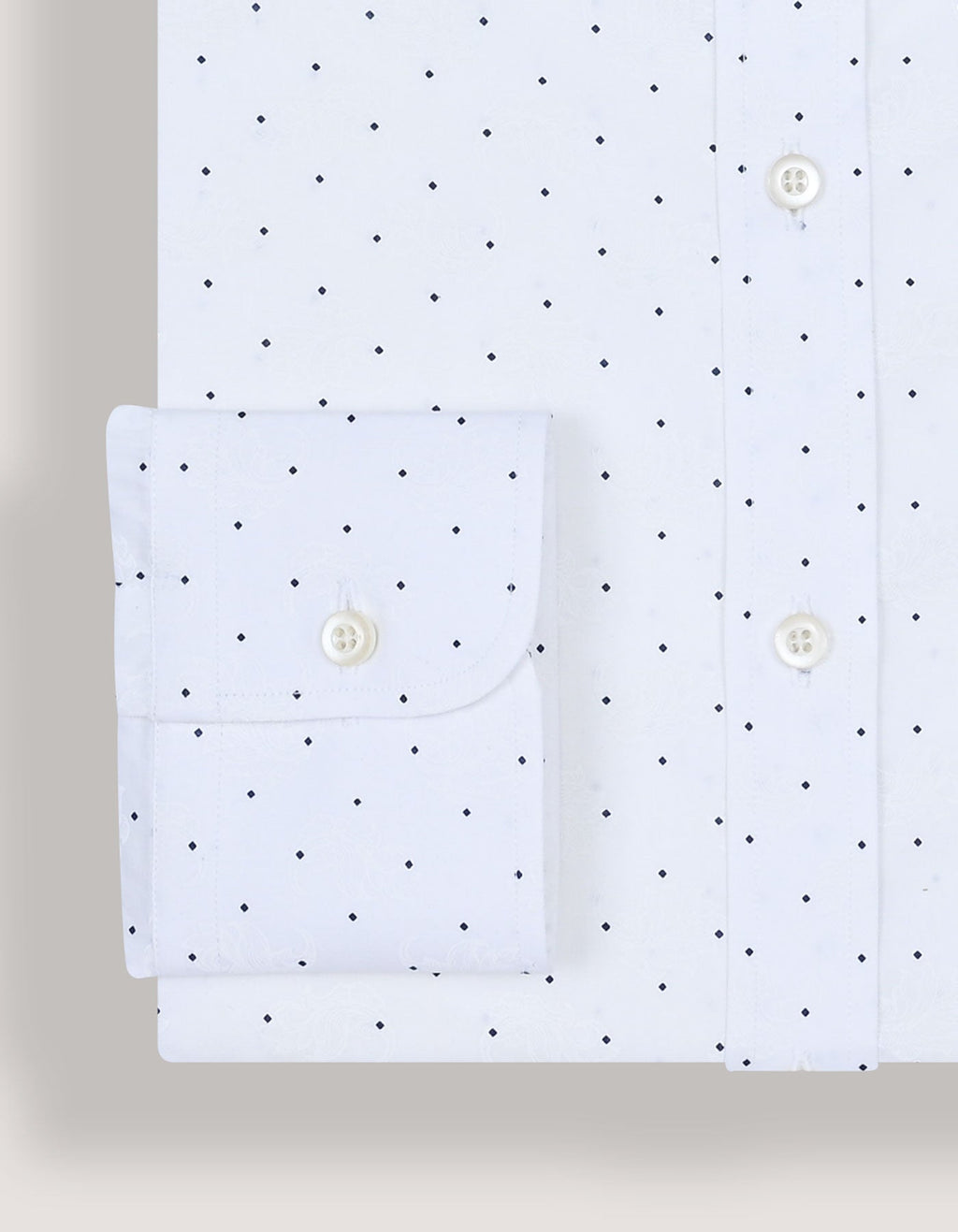 Navy Dotted White Dress Shirt