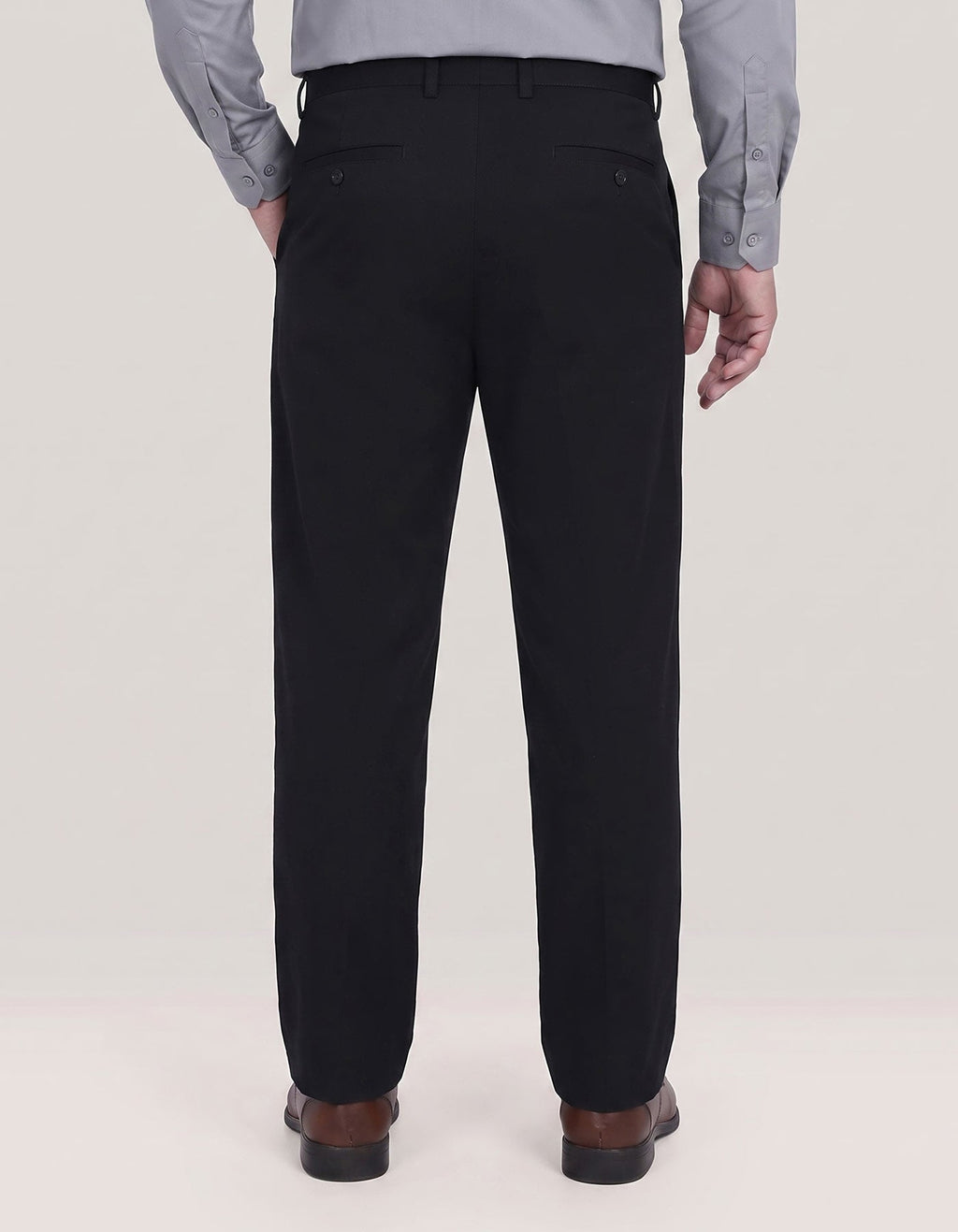 Black Flat Front Smart Fit Chinos