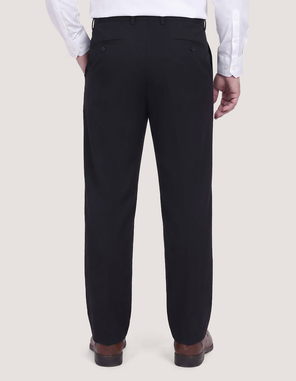 Black Flat Front Smart Fit Chinos