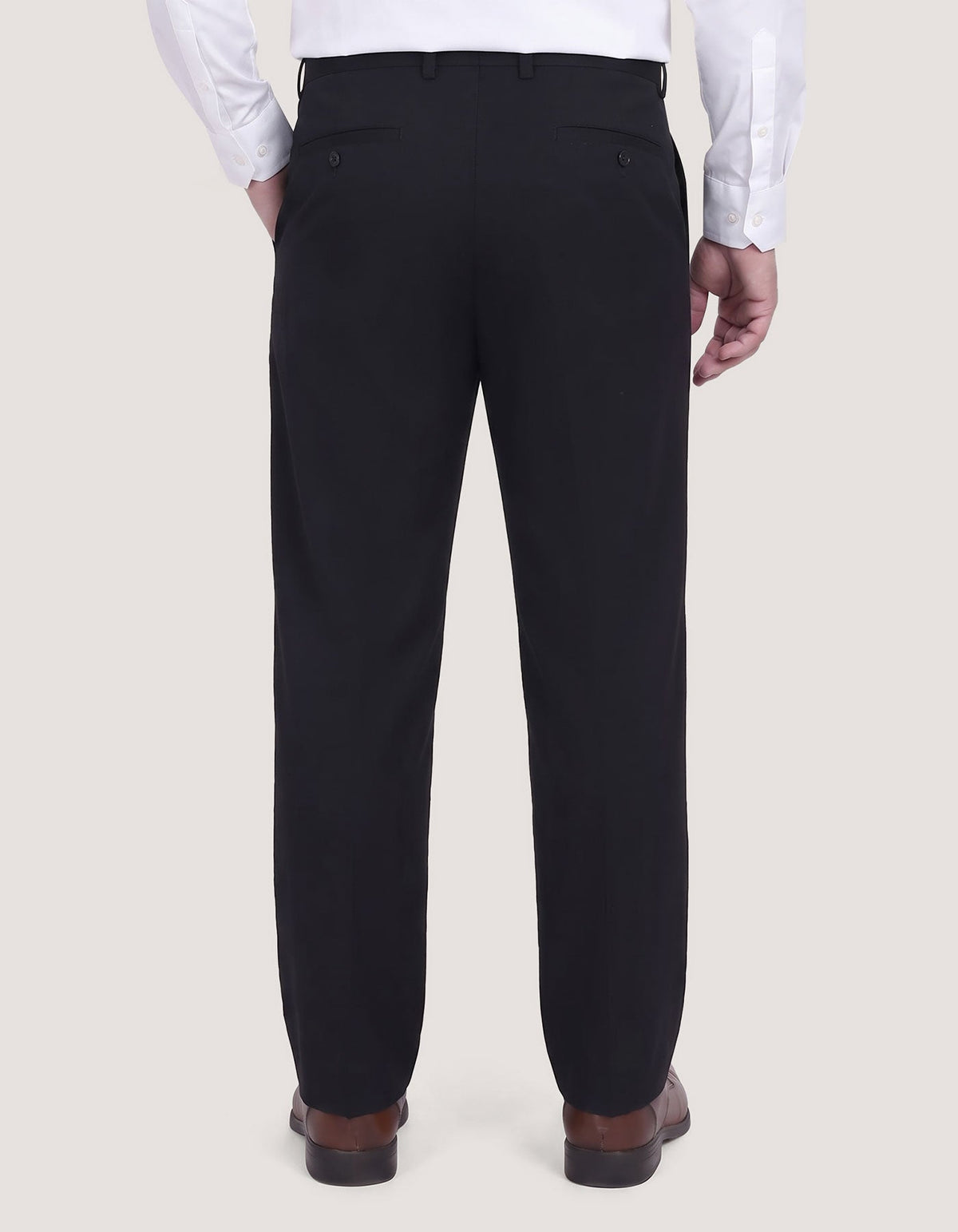 Black Flat Front Smart Fit Chinos