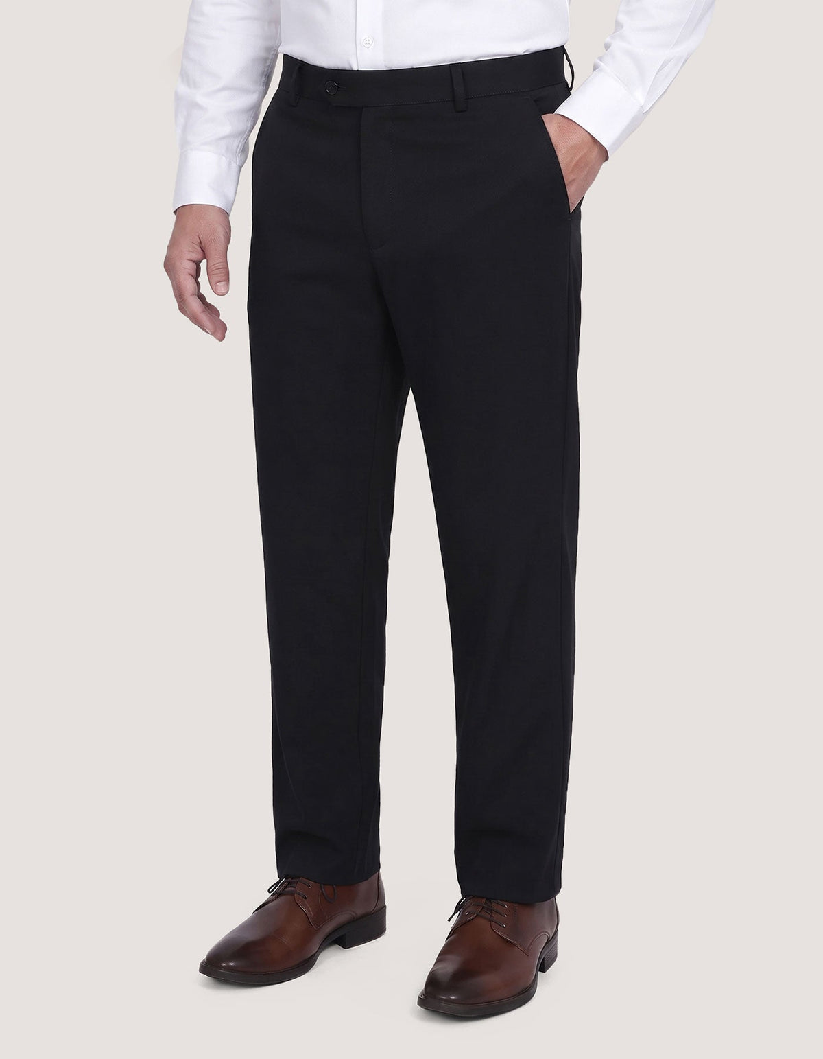 Black Flat Front Smart Fit Chinos