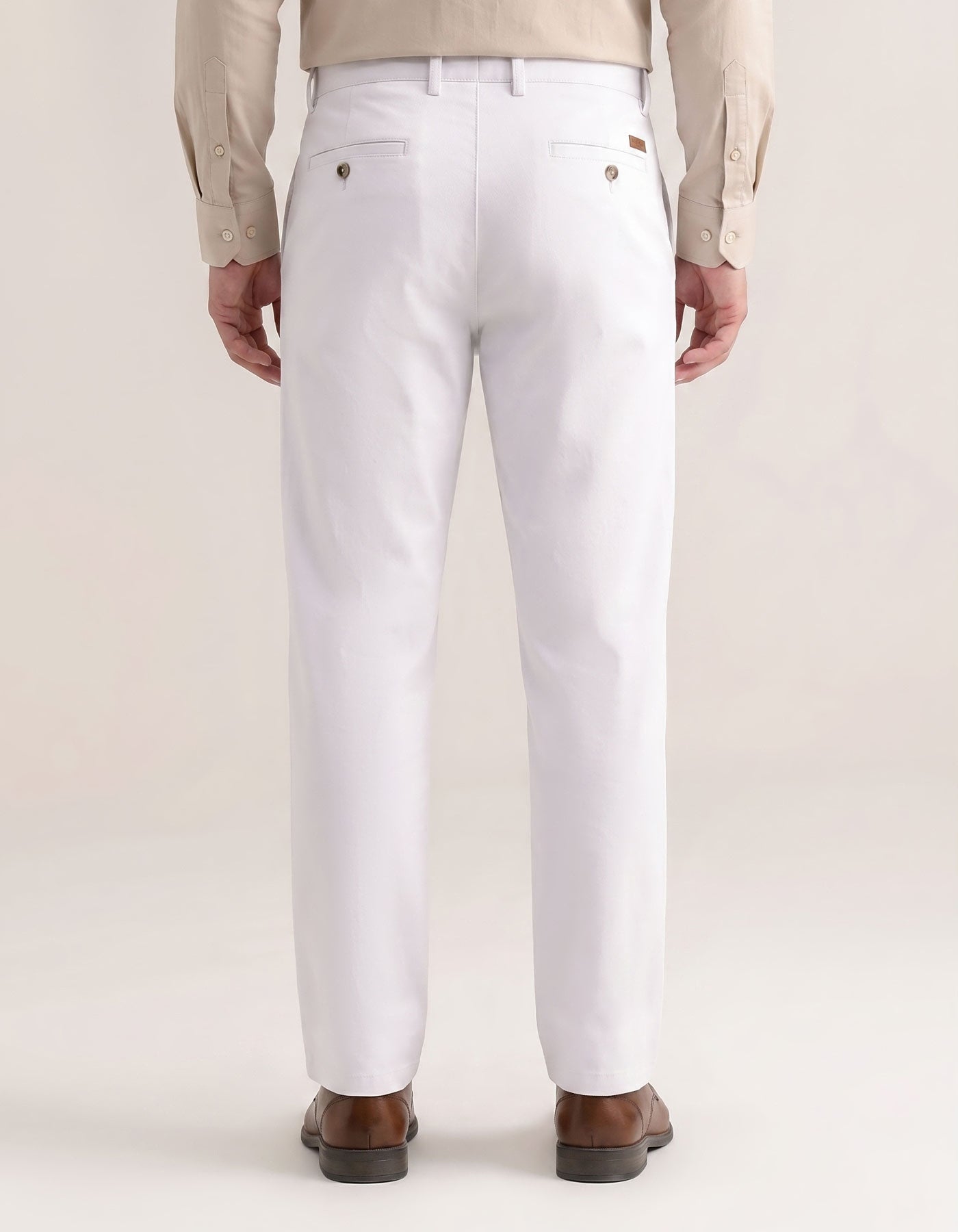 Flat Front Smart Fit Chinos – Cream