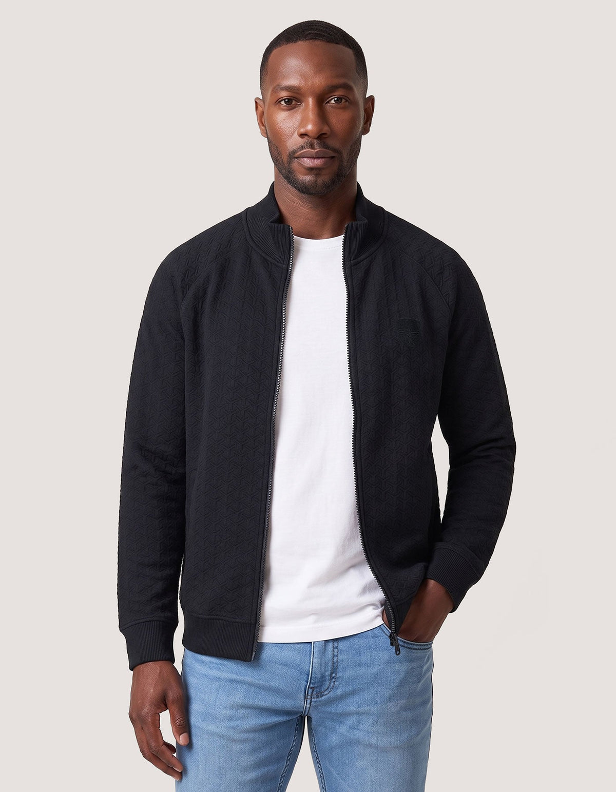 Black Fleece Zippered Jacket