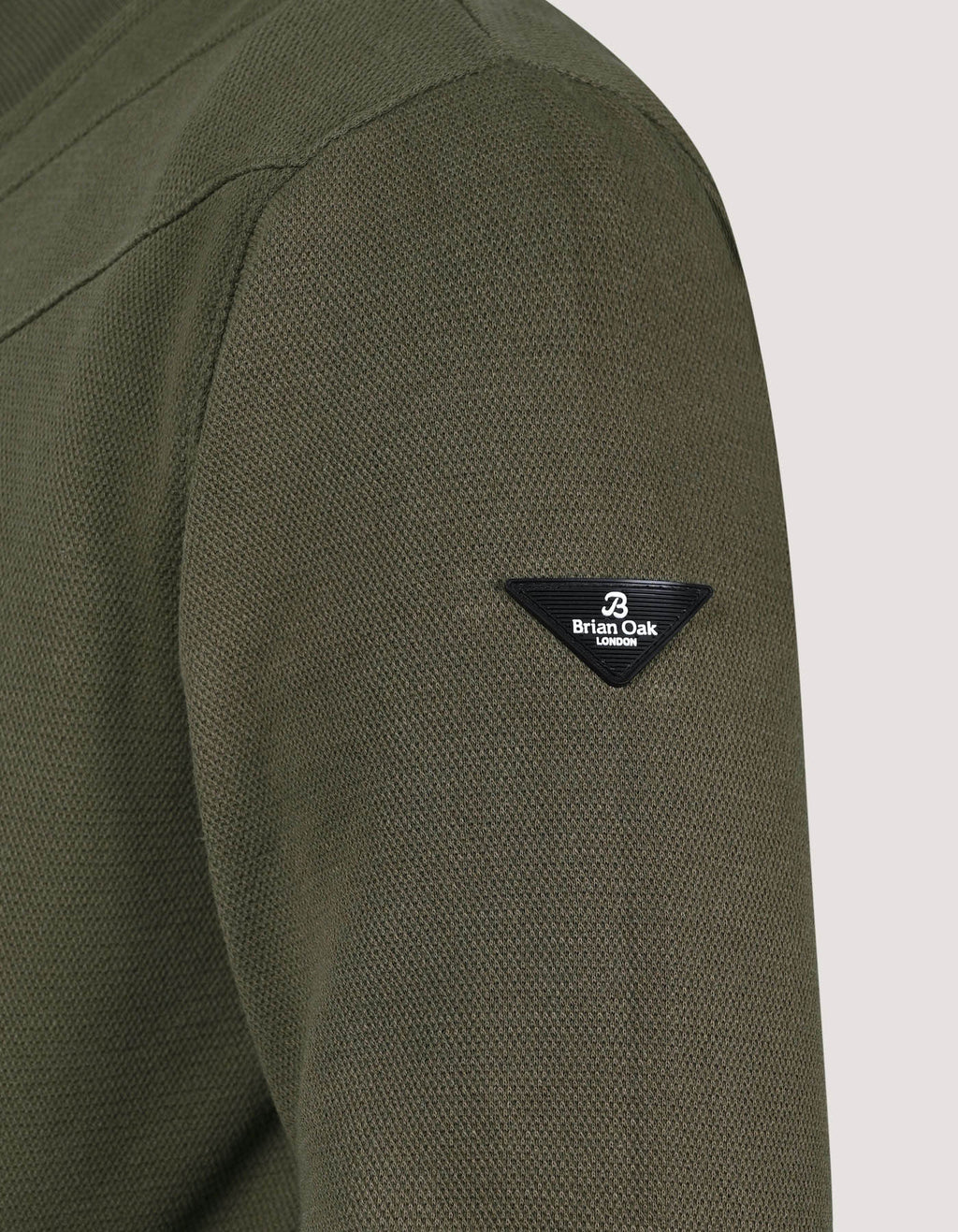 Olive Textured Mock Neck Zipper