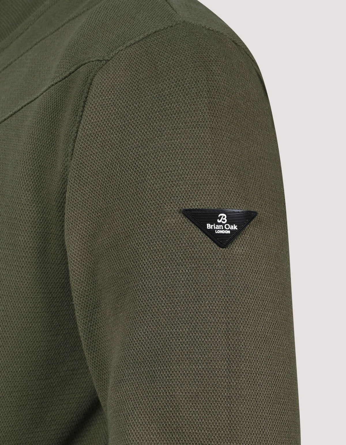 Olive Textured Mock Neck Zipper