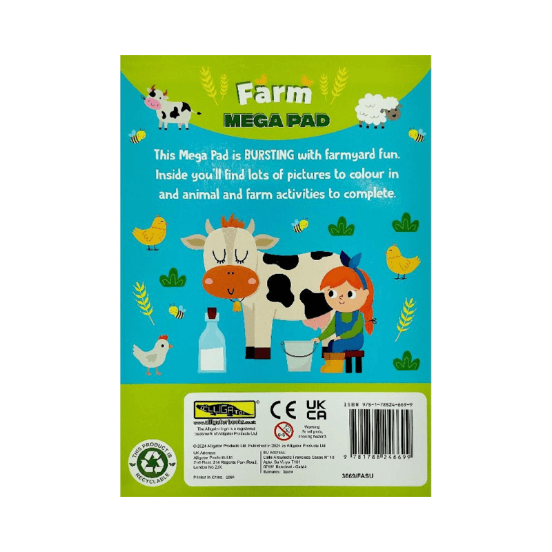 Farm Mega Pad Colouring Book for Kids – PoundFun Creative Art Activity