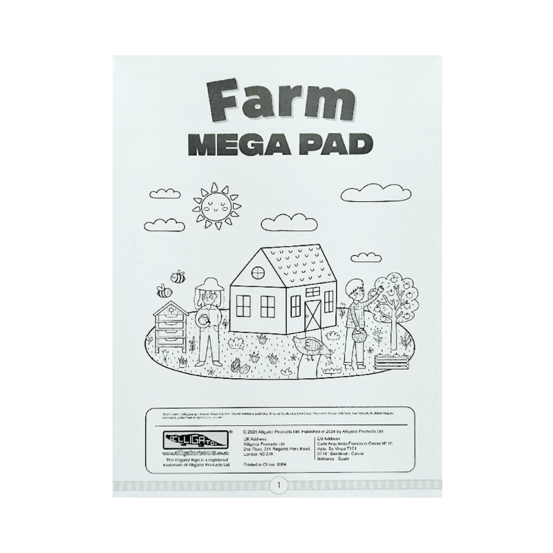 Farm Mega Pad Colouring Book for Kids – PoundFun Creative Art Activity