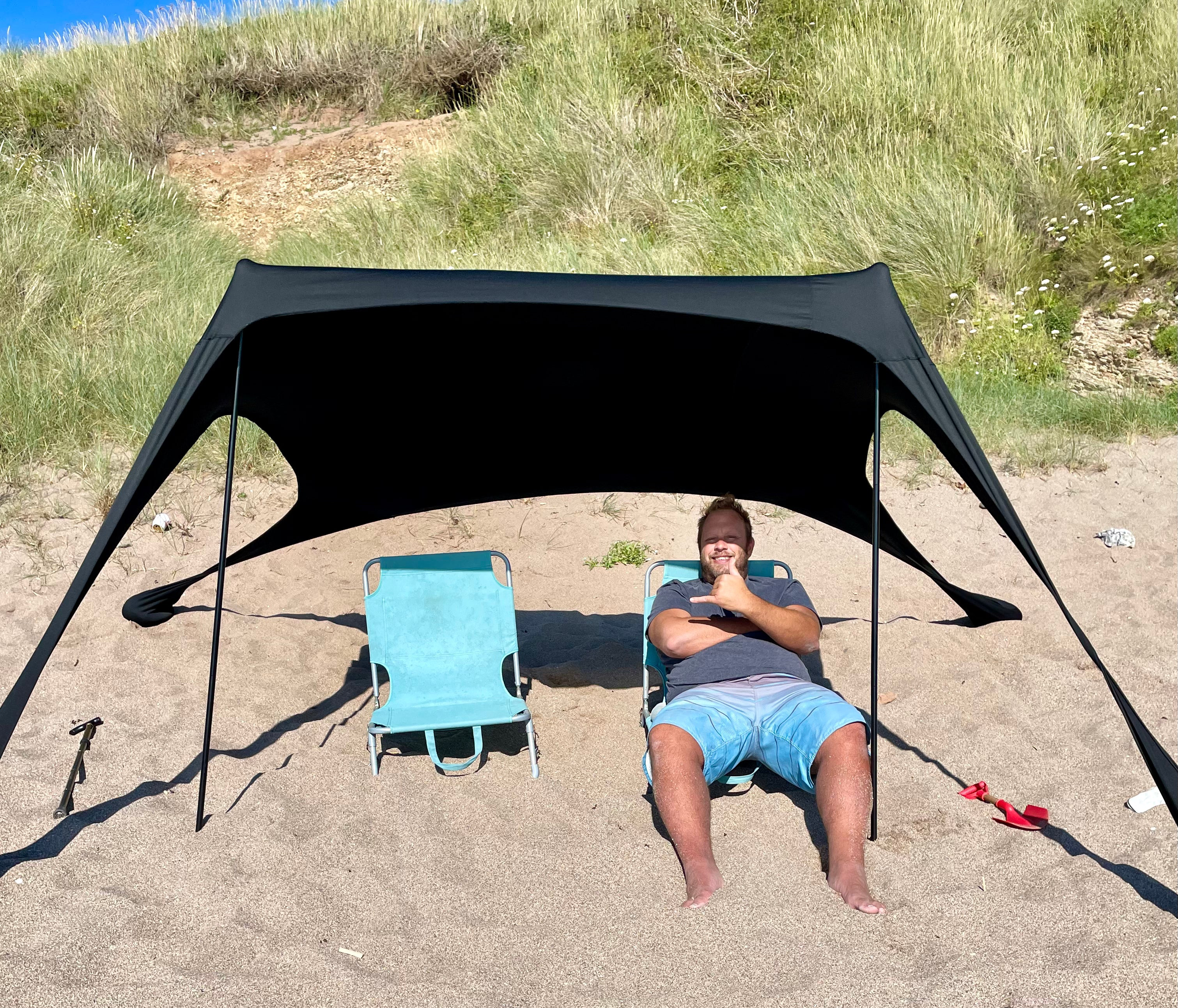 Fatstick Beach Tent – UPF 50+ Sun Shade Canopy with Ground Sheet
