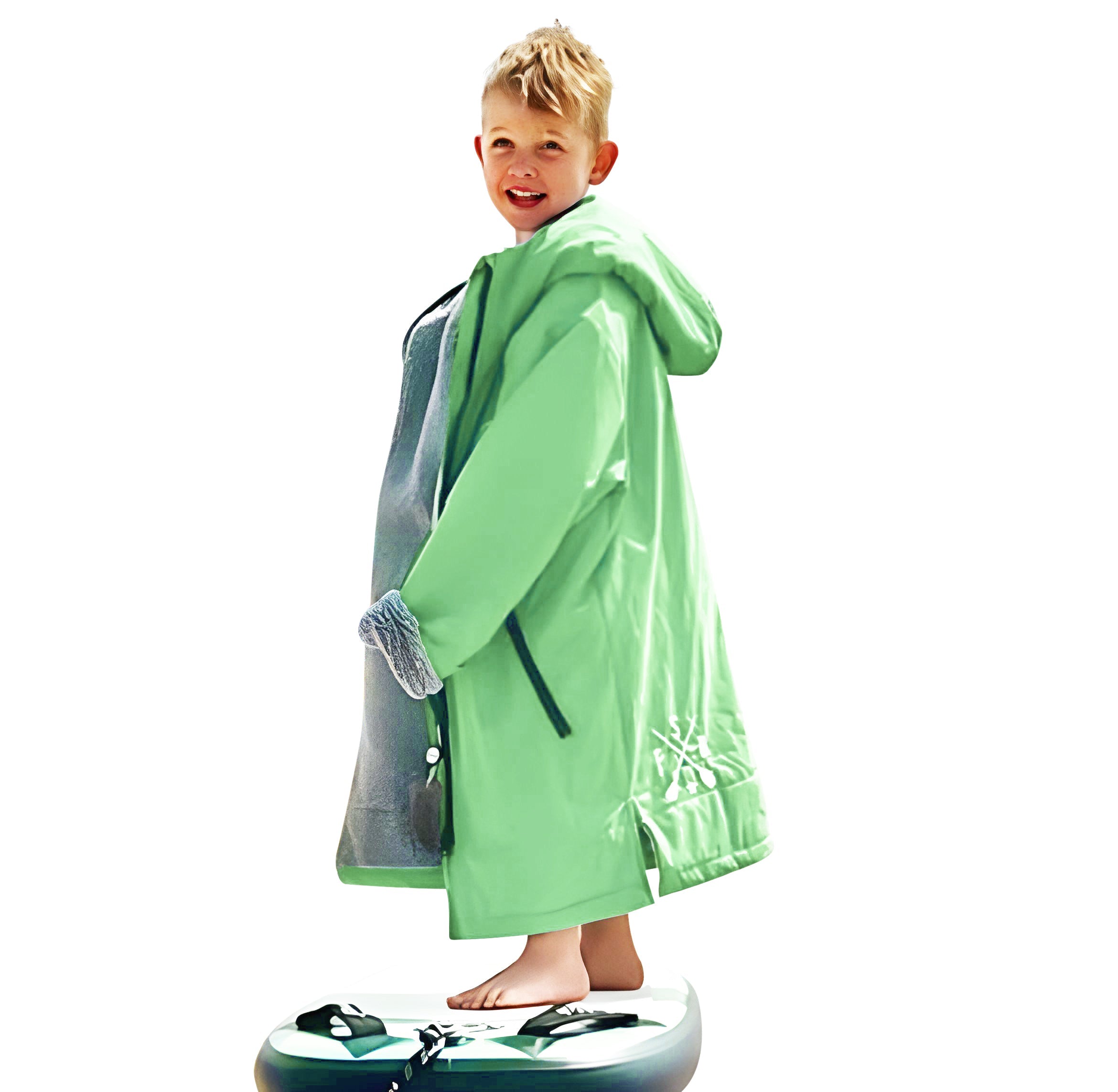FatStick Kids Waterproof Changing Robe – Sherpa Fleece Lined (Ages 5-13)