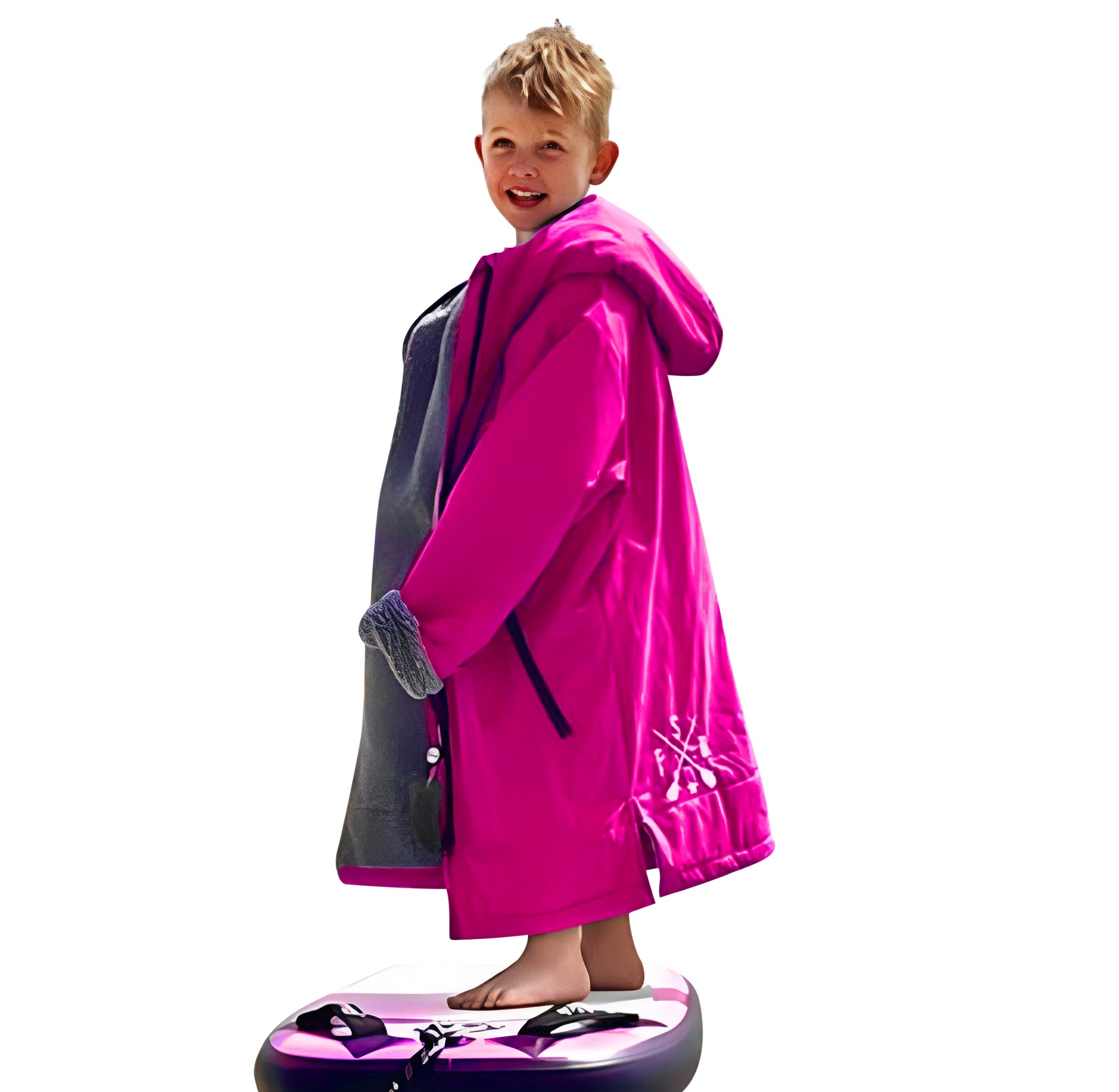 FatStick Kids Waterproof Changing Robe – Sherpa Fleece Lined (Ages 5-13)