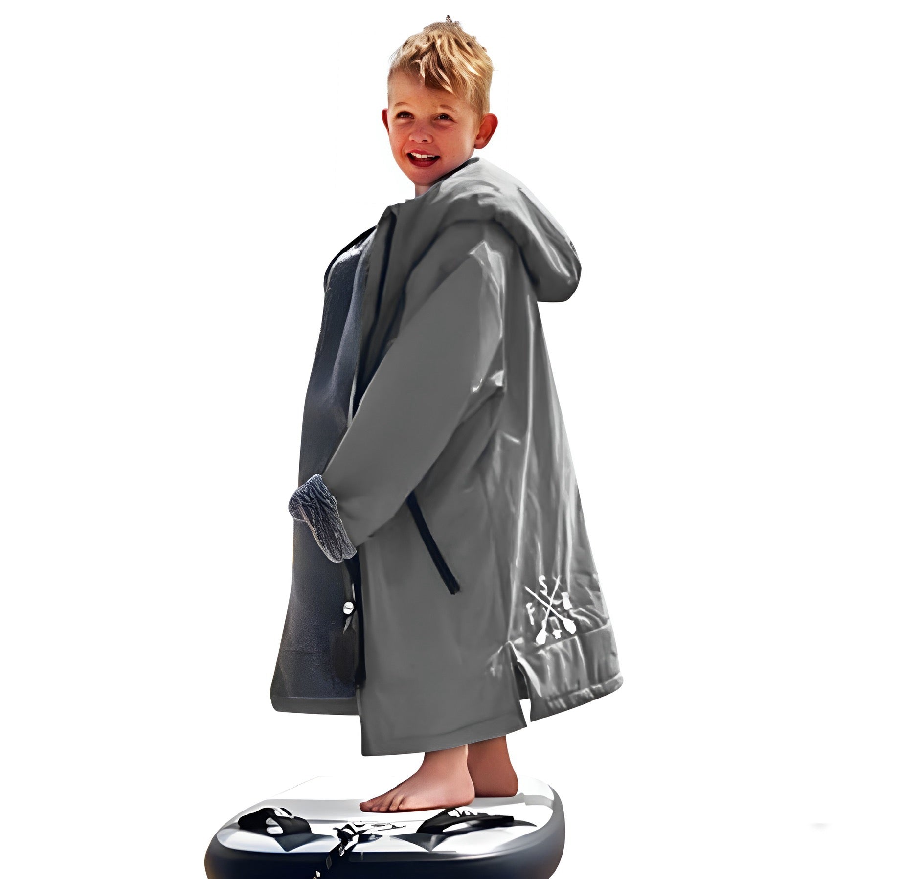 FatStick Kids Waterproof Changing Robe – Sherpa Fleece Lined (Ages 5-13)